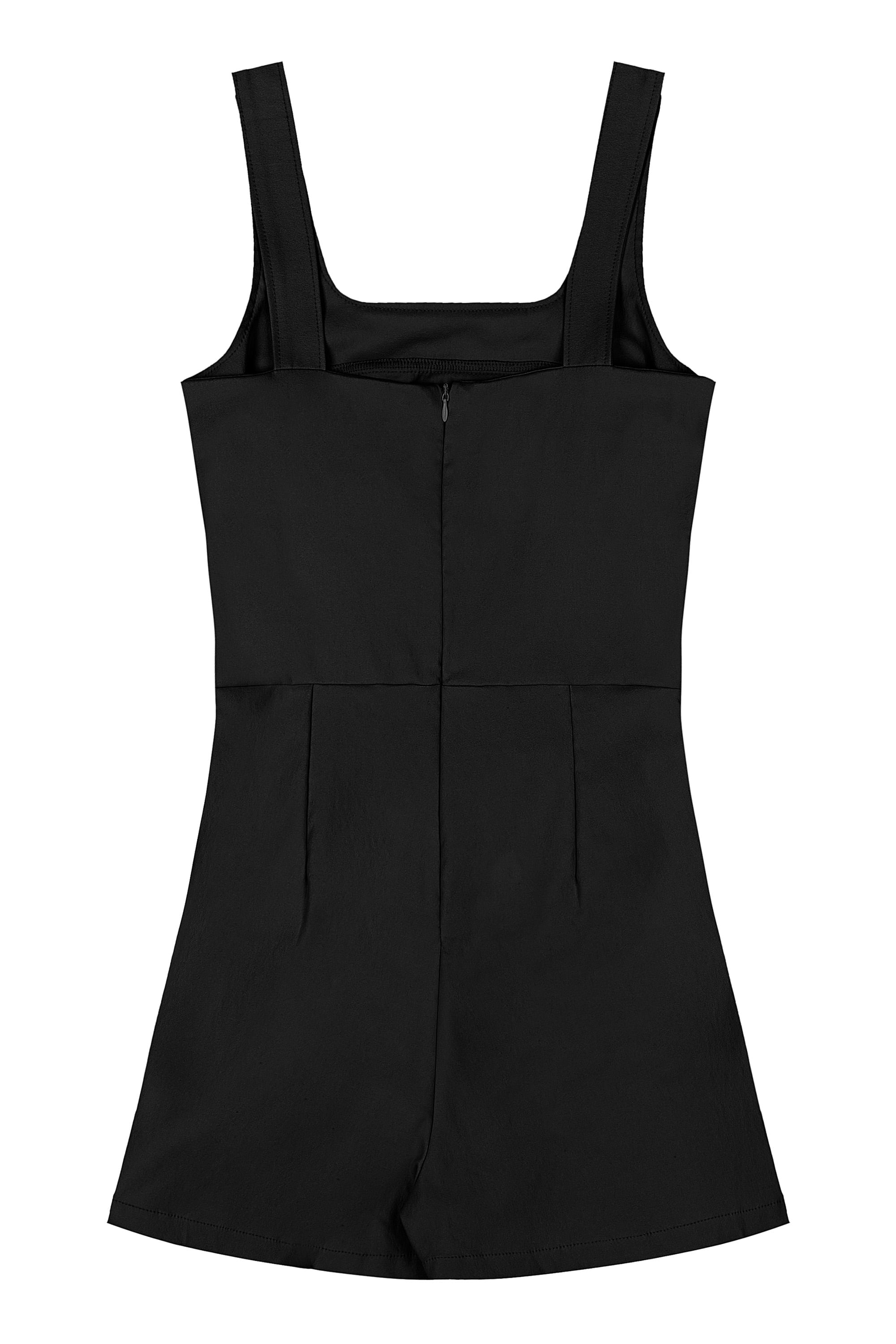 Macaquinho Juvenil em Tecido Bengaline para Menina (Preto) Gloss - Imagem 8